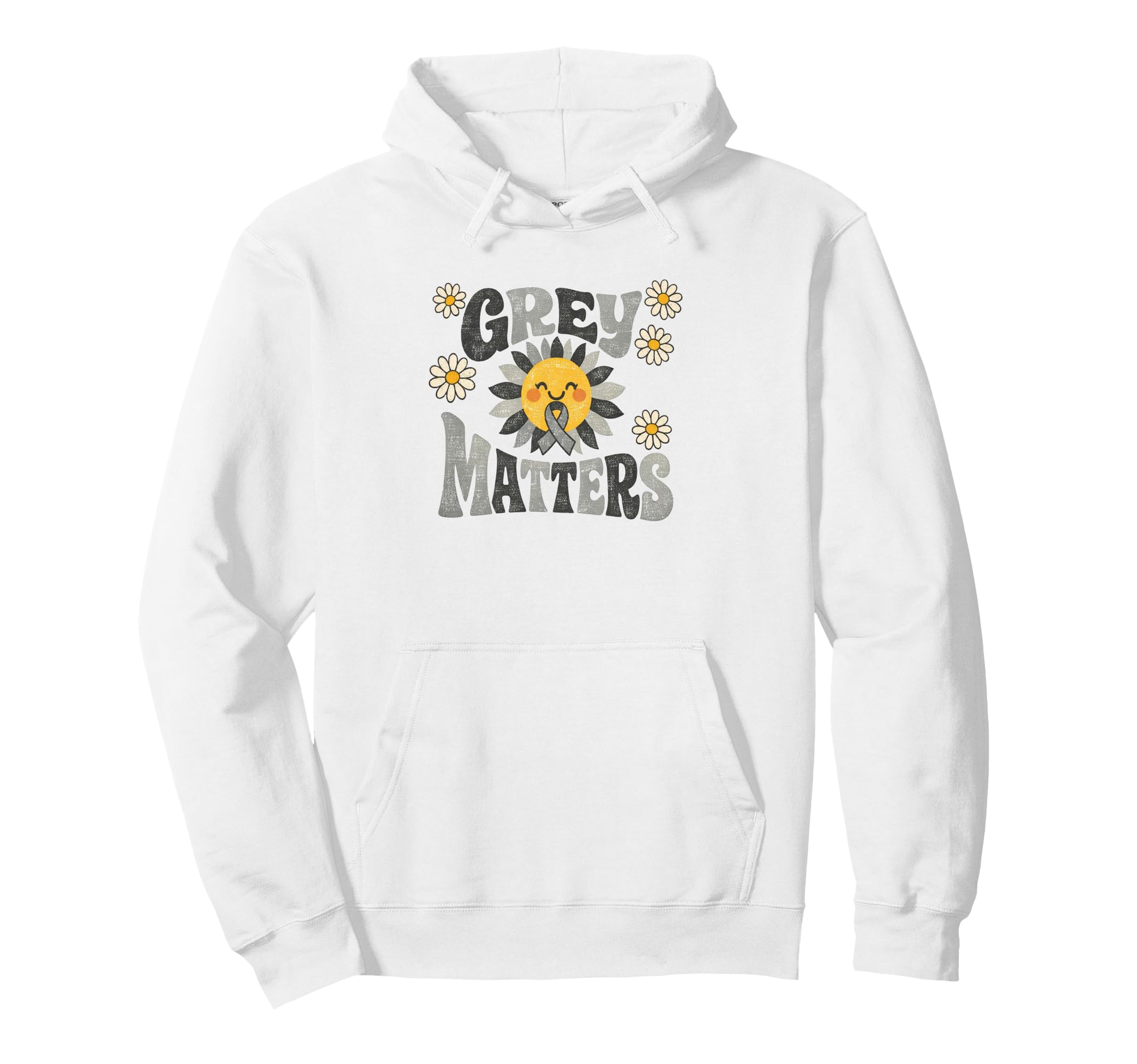 Grey Matters Grey Ribbon Sun Brain Tumor Hoodie - Trendy Graphic Unisex - T-Shirt, Sweatshirt, Hoodie