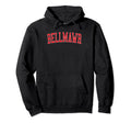 Bellmawr Nj Distressed Red Varsity Hoodie - Minimalist Print for Adults - T-Shirt, Sweatshirt, Hoodie