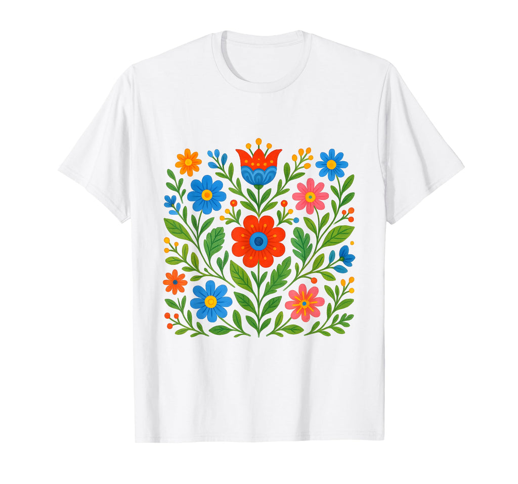 Colorful Floral Pattern Botanical T-Shirt - Unique Graphic for Adults - T-Shirt, Sweatshirt, Hoodie