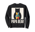 Autism Dad Papa Bear Autistic Child Sweatshirt - Minimalist Print Unisex - T-Shirt, Sweatshirt, Hoodie