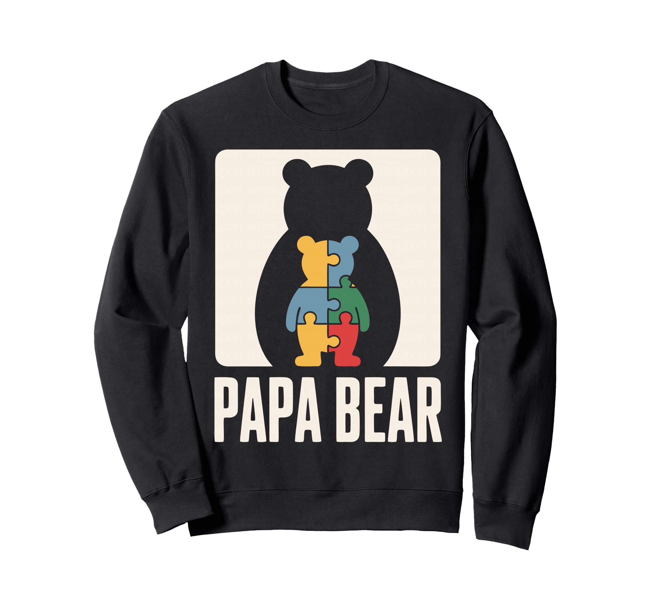 Autism Dad Papa Bear Autistic Child Sweatshirt - Minimalist Print Unisex - T-Shirt, Sweatshirt, Hoodie