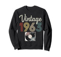 1963 Born 1963 Vinyl Record Player Sweatshirt - Minimalist Print Unisex - T-Shirt, Sweatshirt, Hoodie