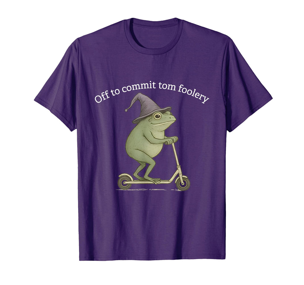 Funny Frog Off To Commit Tom Foolery T-Shirt - Streetwear Style for Adults - T-Shirt, Sweatshirt, Hoodie