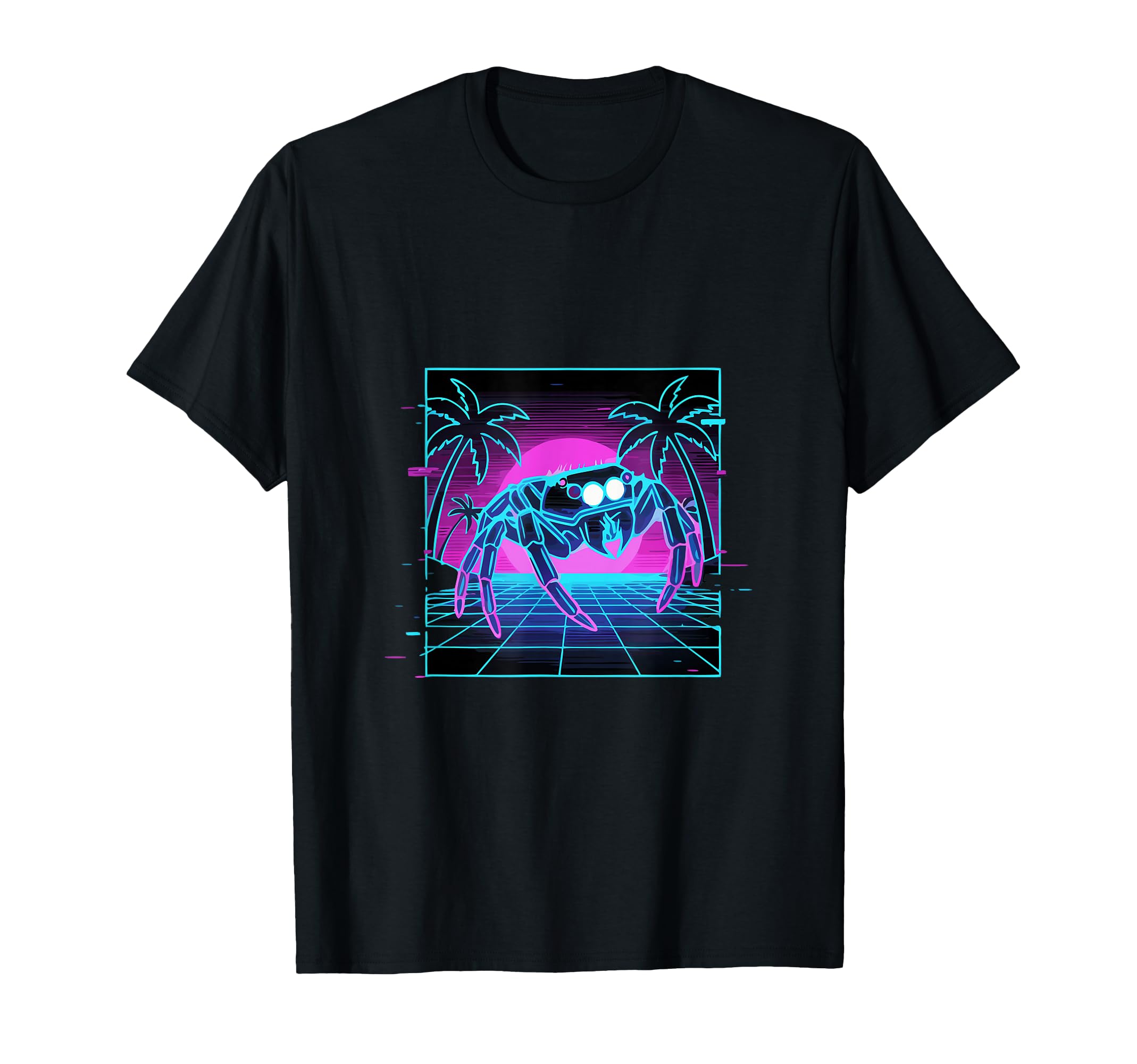 80S Synthwave Vaporwave Jumping Spider T-Shirt - Graphic Print Men Women - T-Shirt, Sweatshirt, Hoodie