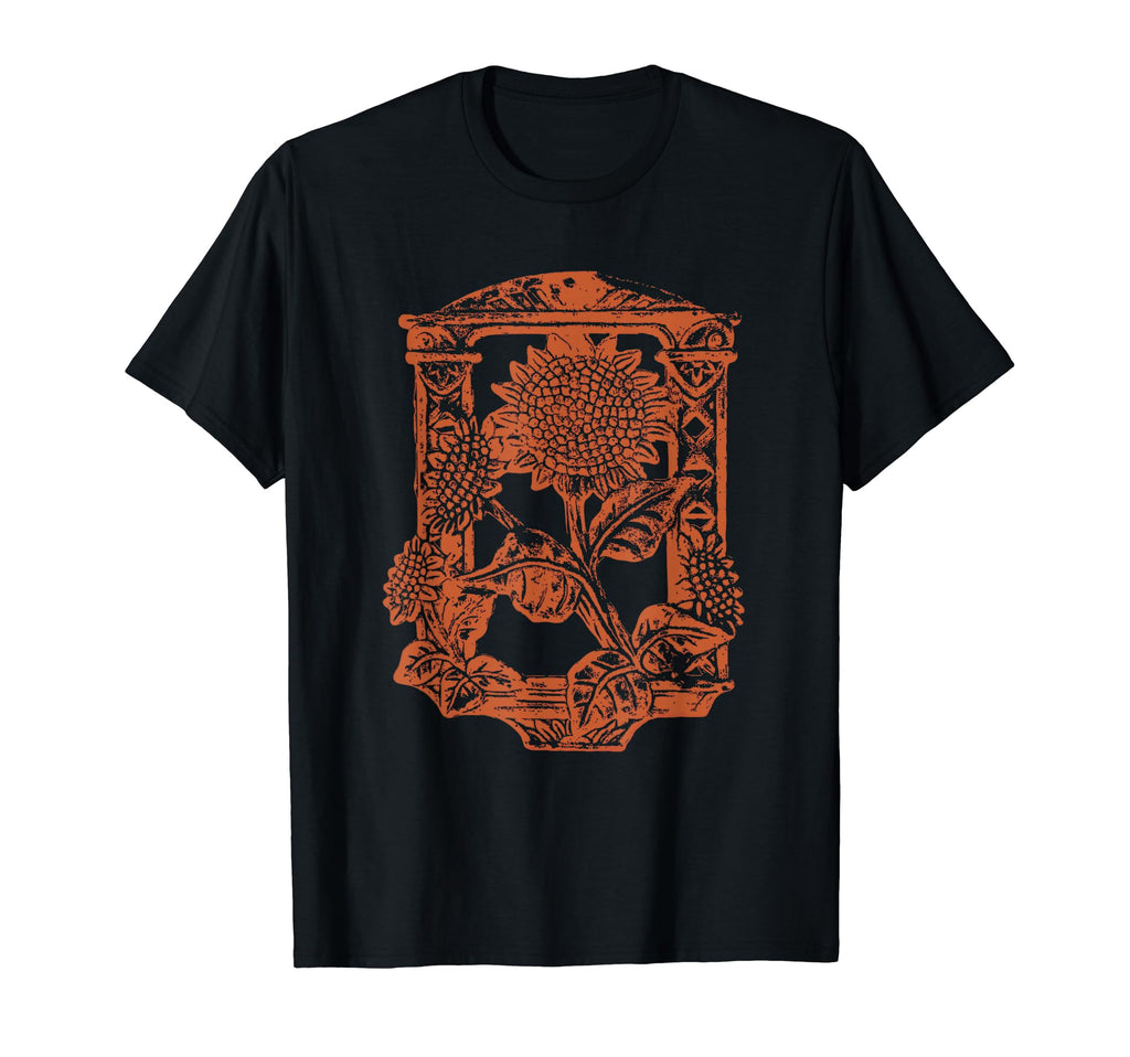 Litho Styleart Deco Orange Sunflower T-Shirt - Custom Art Print Unisex - T-Shirt, Sweatshirt, Hoodie