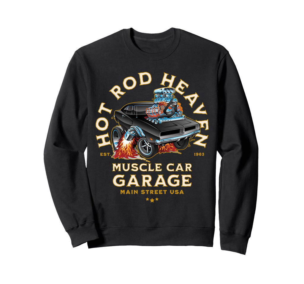 Hotrod Heaven Muscle Car Sweatshirt - Casual Everyday Wear Men Women - T-Shirt, Sweatshirt, Hoodie