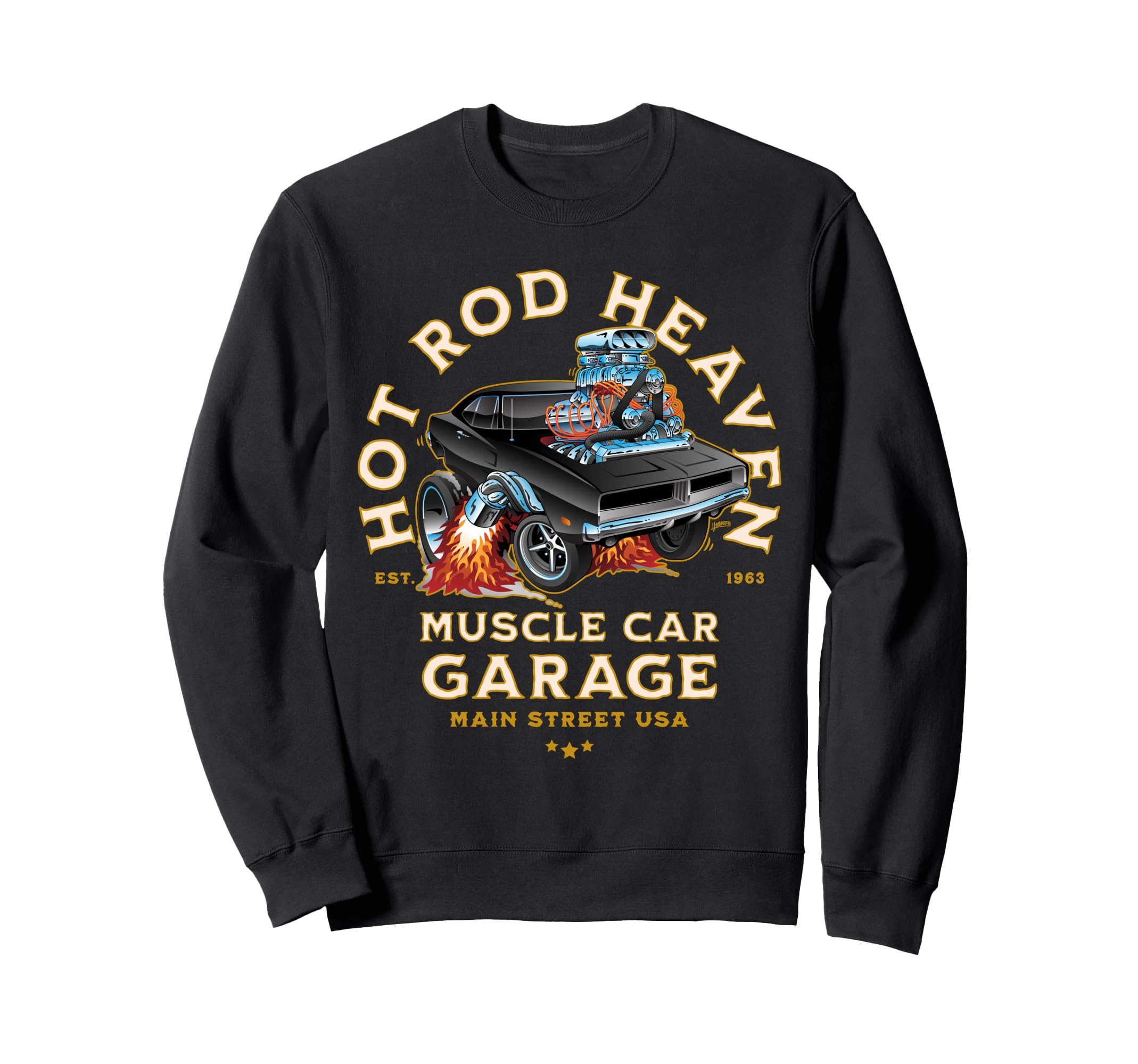 Hotrod Heaven Muscle Car Sweatshirt - Casual Everyday Wear Men Women - T-Shirt, Sweatshirt, Hoodie