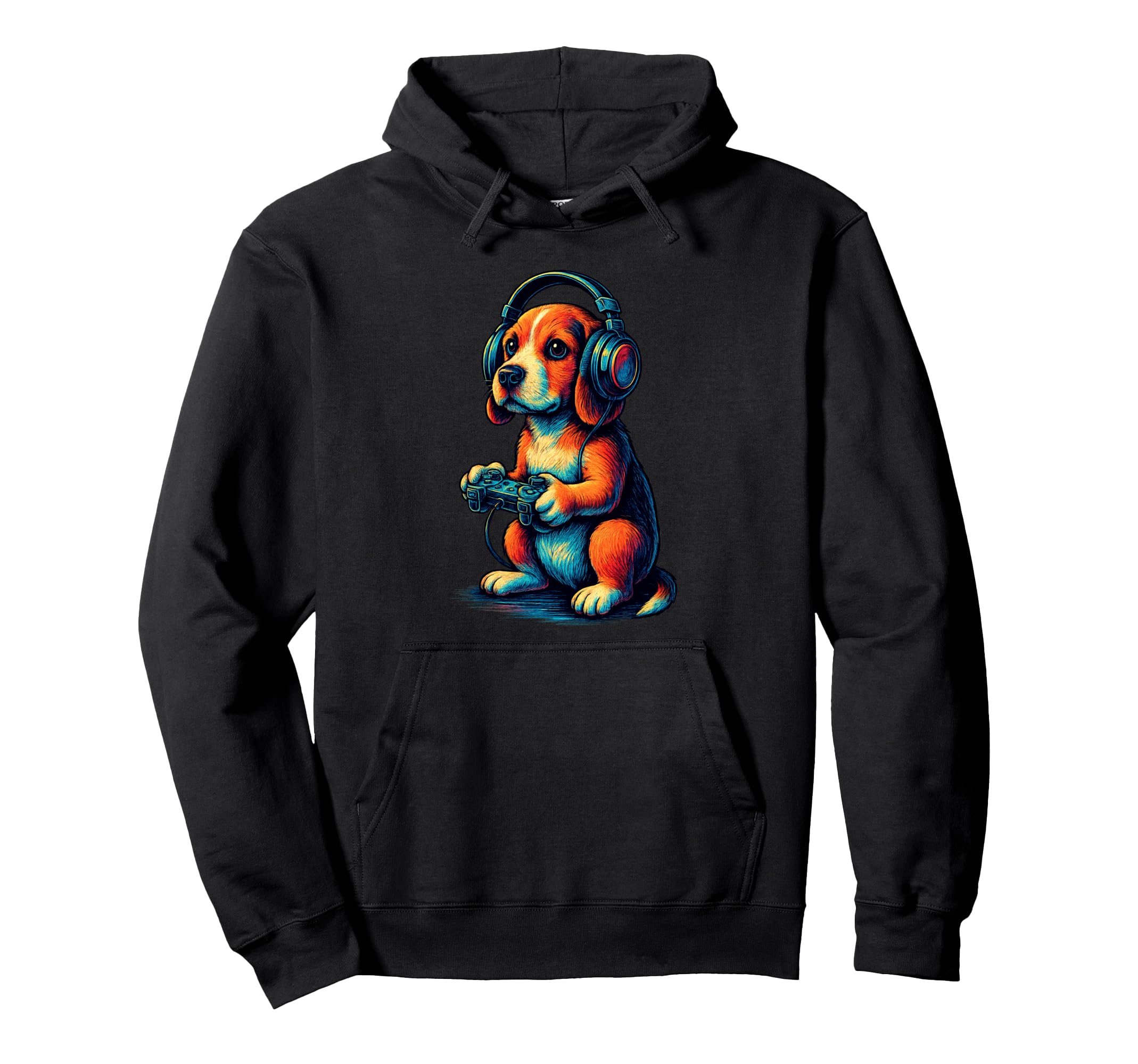 Beagle Gamer Gaming Dog Lover Hoodie - Trendy Graphic for Adults - T-Shirt, Sweatshirt, Hoodie