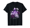 Amethyst Crystal Cluster Gothic Roses Floral T-Shirt - Graphic Print Unisex - T-Shirt, Sweatshirt, Hoodie