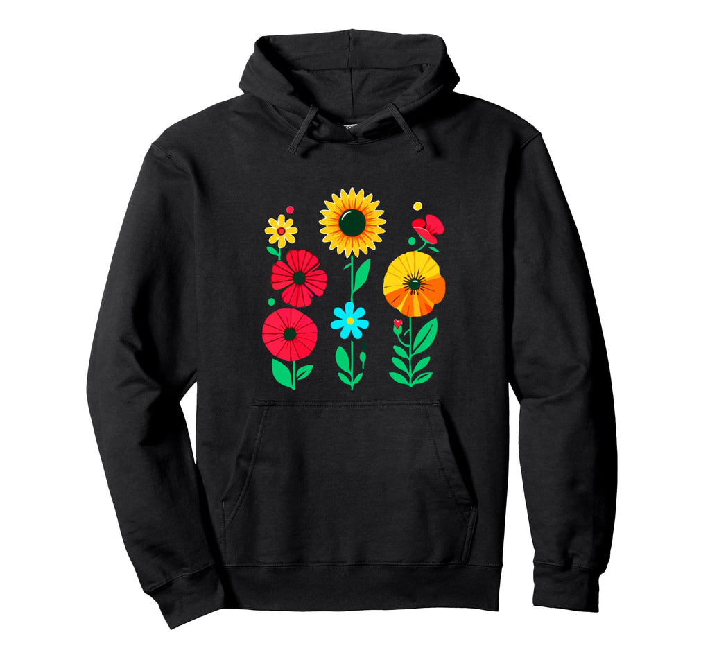 Flowers Pattern Foral Hoodie - Unique Graphic for Adults - T-Shirt, Sweatshirt, Hoodie