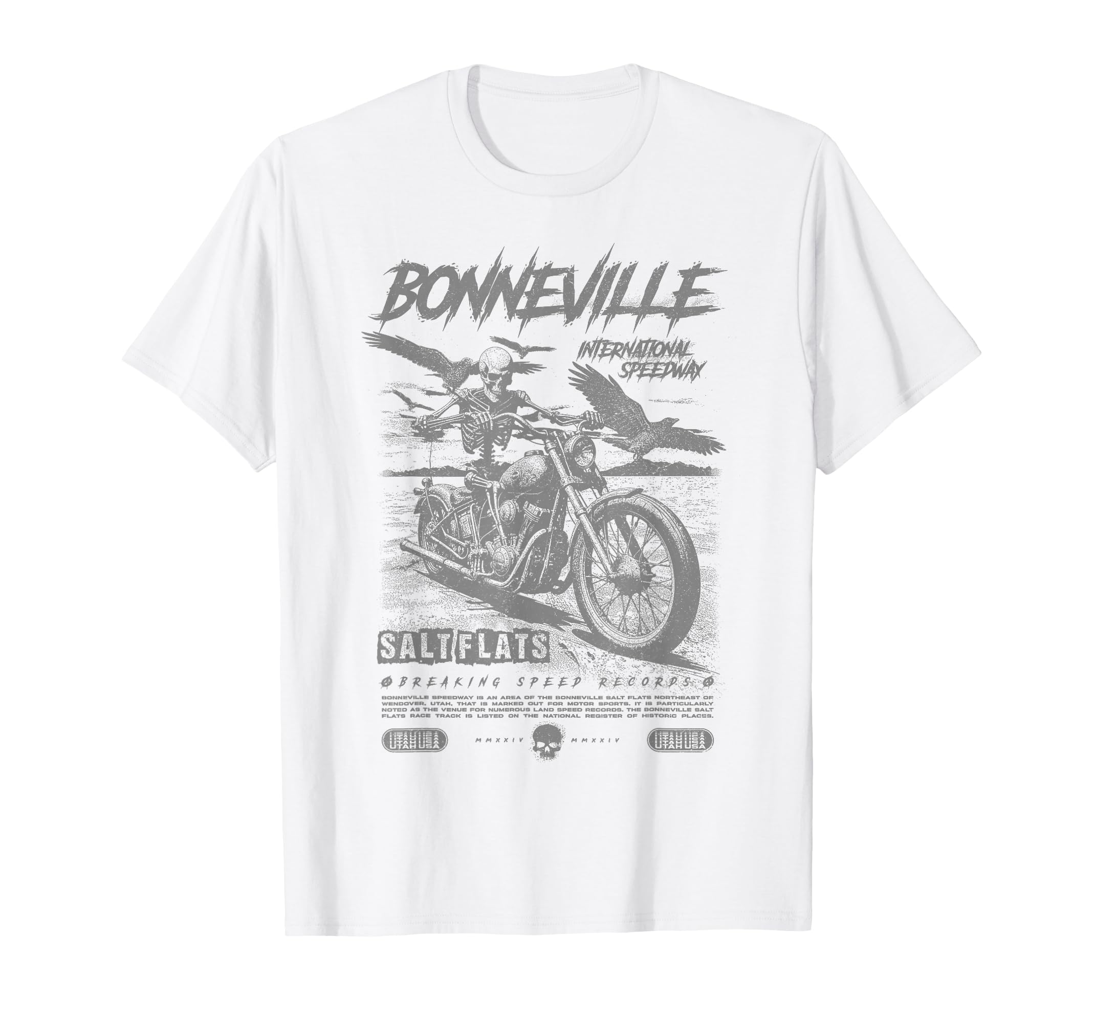 Bonneville Salt Flats Motorcycle T-Shirt - Unique Graphic for Adults - T-Shirt, Sweatshirt, Hoodie