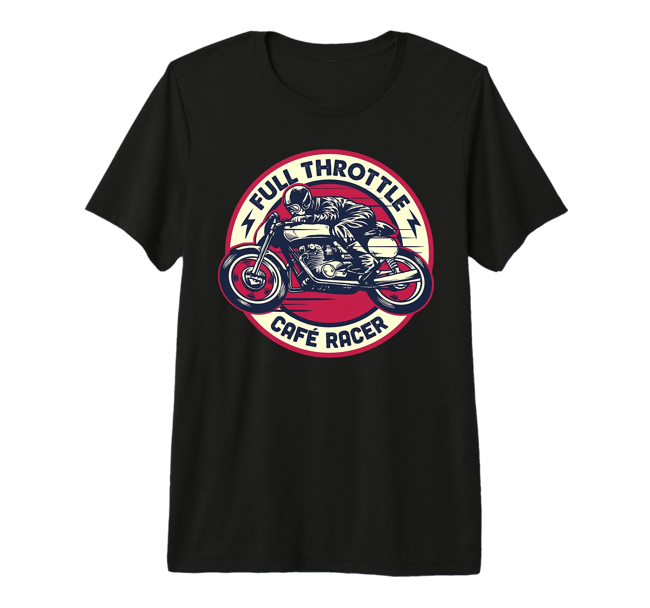 Cafe Racer Full Throttle Motorcycle Tri T-Shirt - Trendy Graphic Unisex - T-Shirt, Sweatshirt, Hoodie