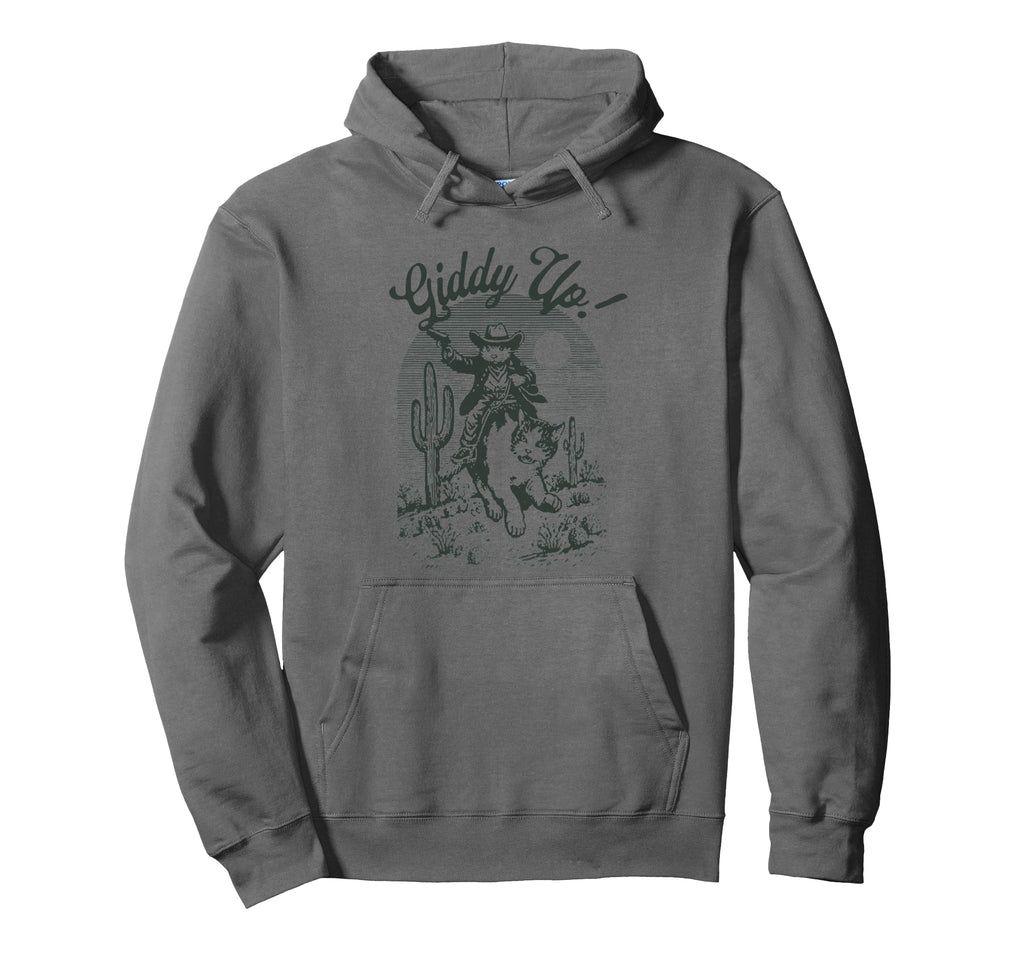 Cowboy Mouse Riding Cat Western Hoodie - Casual Everyday Wear for Adults - T-Shirt, Sweatshirt, Hoodie