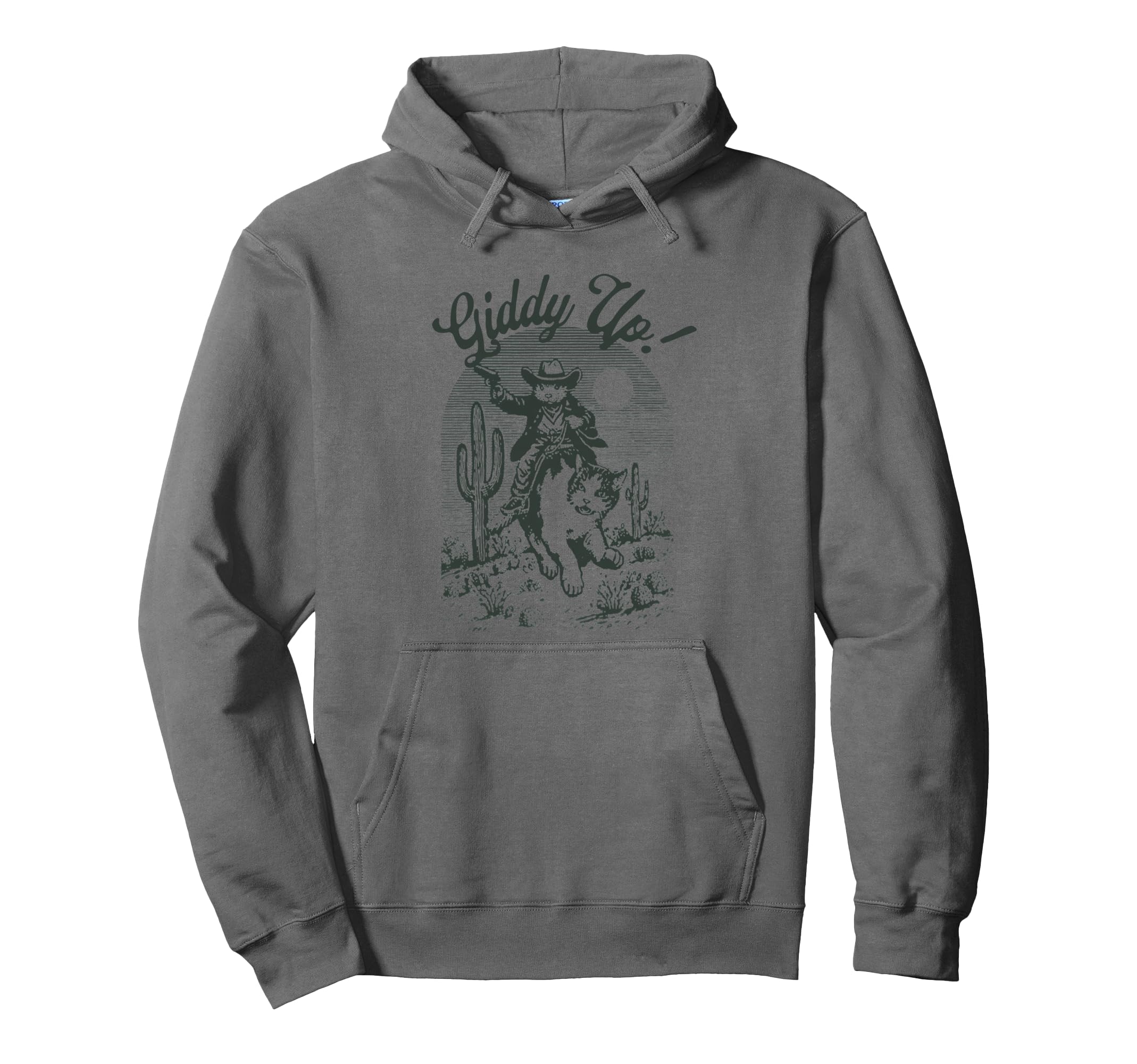 Cowboy Mouse Riding Cat Western Hoodie - Casual Everyday Wear for Adults - T-Shirt, Sweatshirt, Hoodie