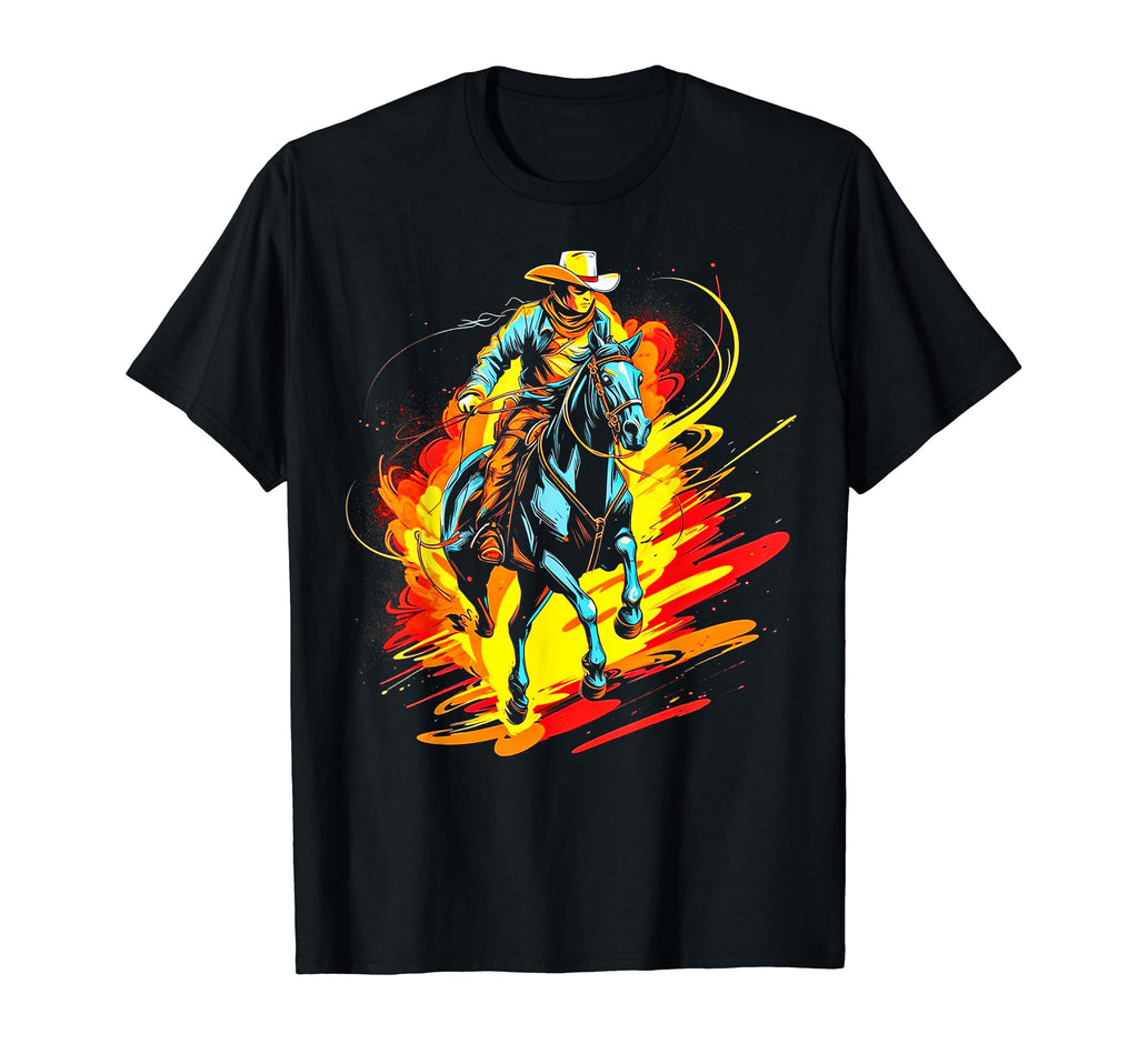 Cowboy Rodeo Horse Riding Usa Cowboy T-Shirt - Fun Novelty Design Men Women - T-Shirt, Sweatshirt, Hoodie