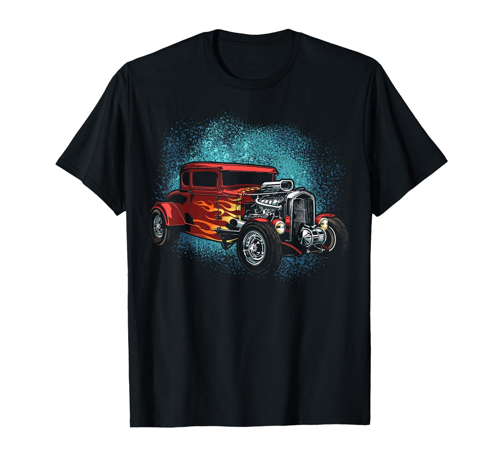 Hot Rod Illustration Car Art T-Shirt - Custom Art Print Unisex - T-Shirt, Sweatshirt, Hoodie