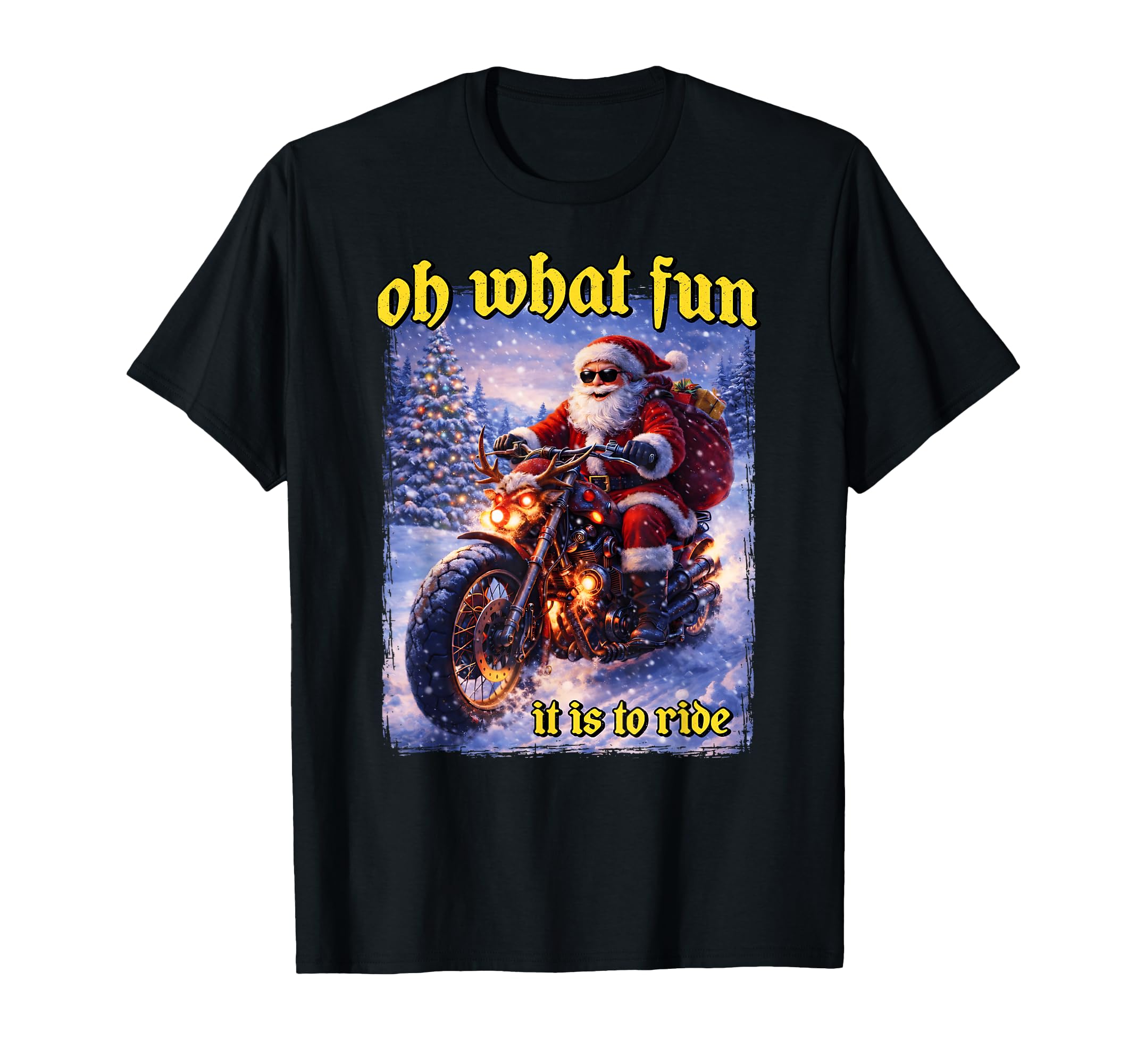 Biker Santa Motorcycle Riders T-Shirt - Minimalist Print Unisex - T-Shirt, Sweatshirt, Hoodie