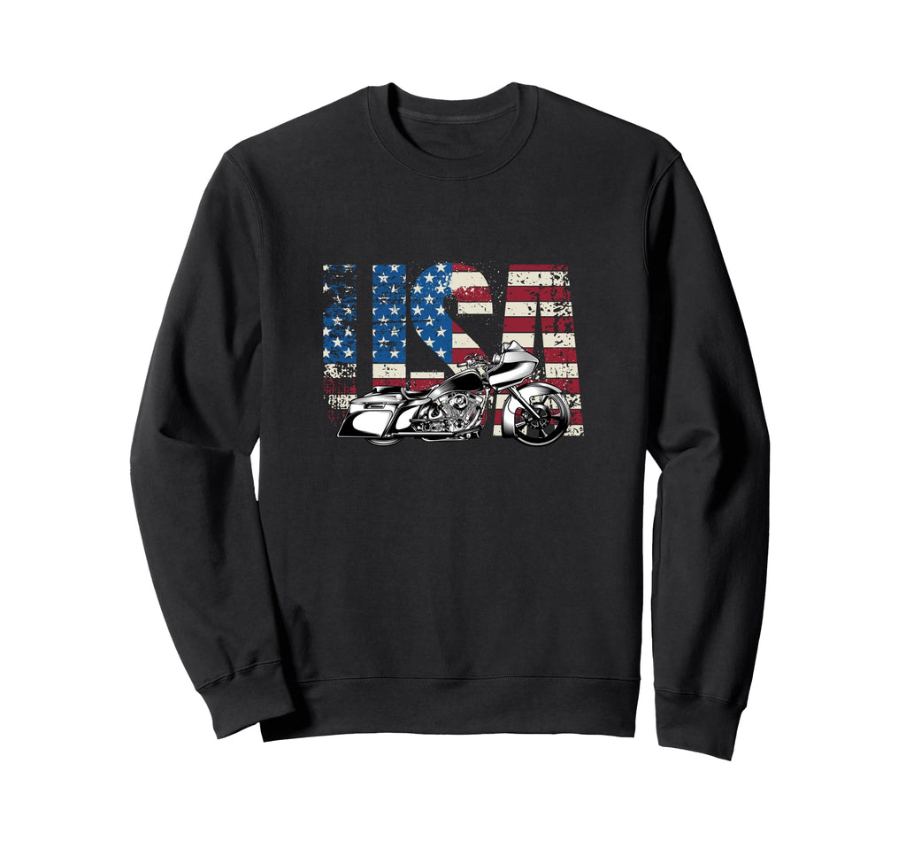Motorcycle Usa Motorcycle Sweatshirt - Casual Everyday Wear Men Women - T-Shirt, Sweatshirt, Hoodie