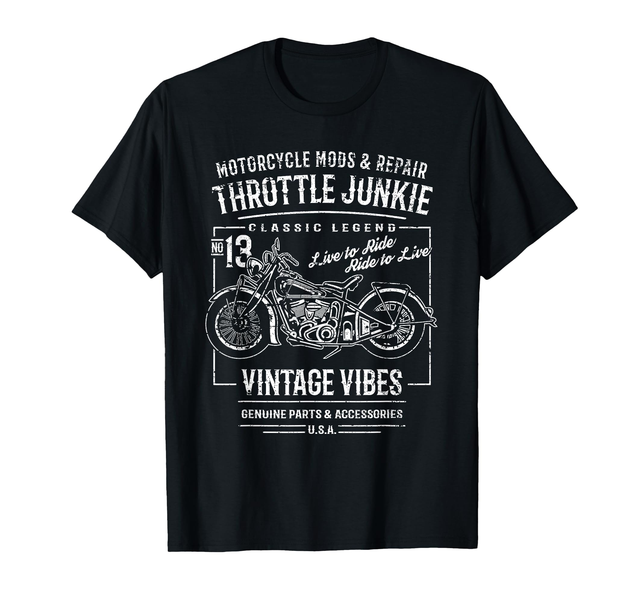 Motorcycle Distressed T-Shirt - Minimalist Print Unisex - T-Shirt, Sweatshirt, Hoodie