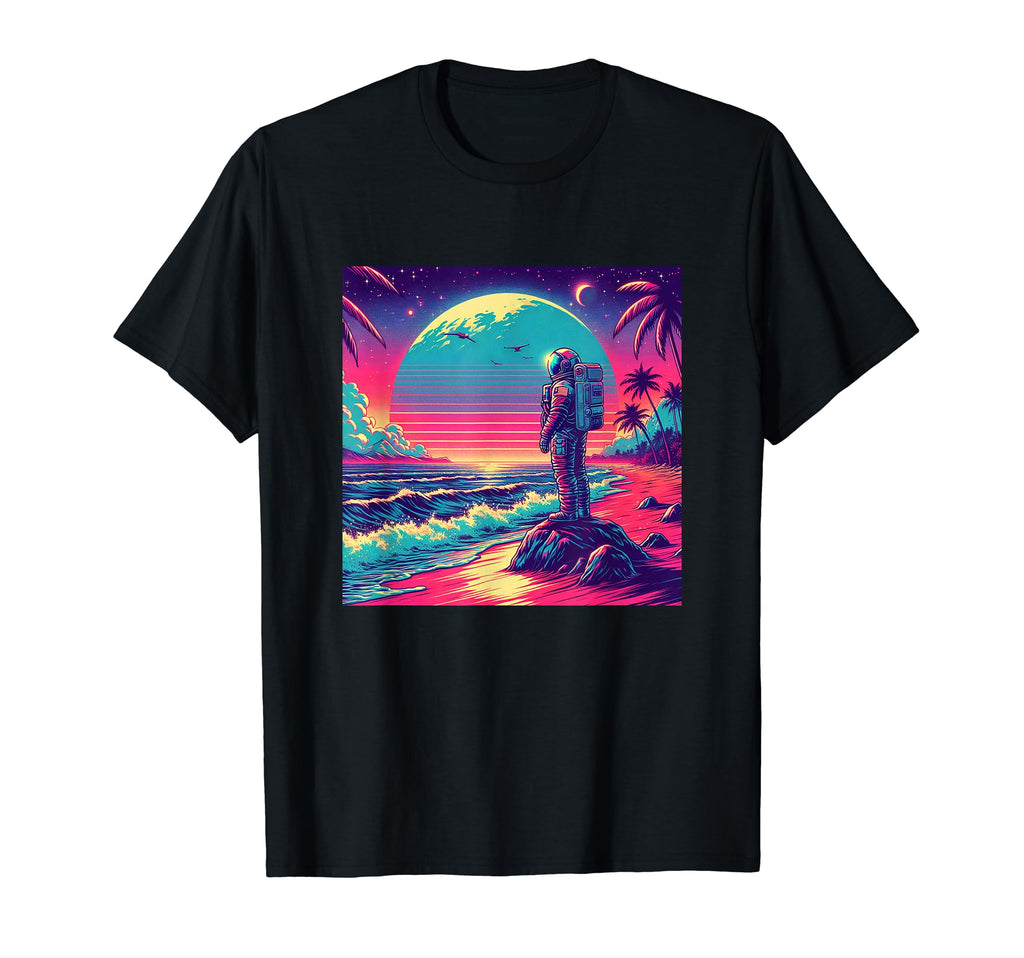 Synthwave Astronaut Beach 1980S T-Shirt - Trendy Graphic Men Women - T-Shirt, Sweatshirt, Hoodie