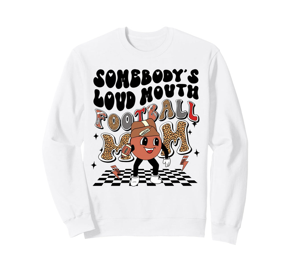 Football Mom Leopard Sports Sweatshirt - Aesthetic Graphic for Adults - T-Shirt, Sweatshirt, Hoodie