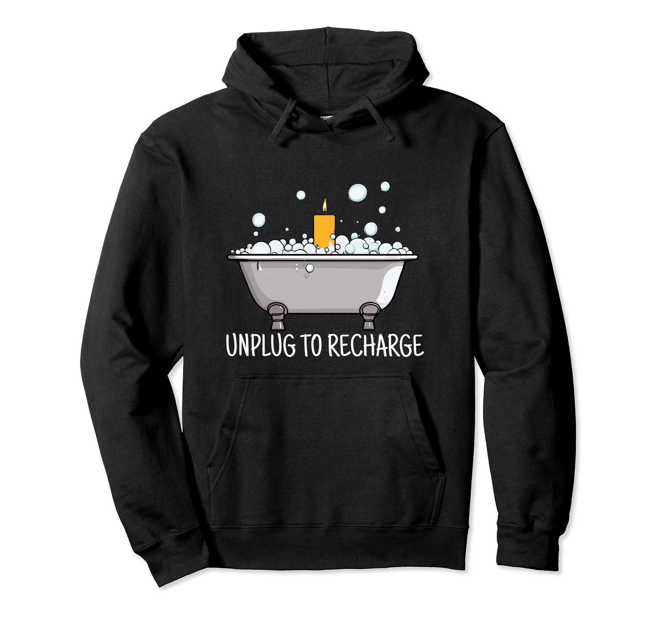 Unplug To Recharge Self Care Hoodie - Minimalist Print for Adults - T-Shirt, Sweatshirt, Hoodie