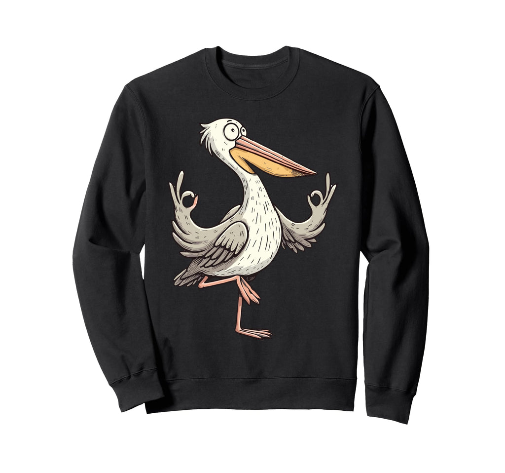 Meditation Pelican Yoga Pose Relaxing Sweatshirt - Custom Art Print Unisex - T-Shirt, Sweatshirt, Hoodie