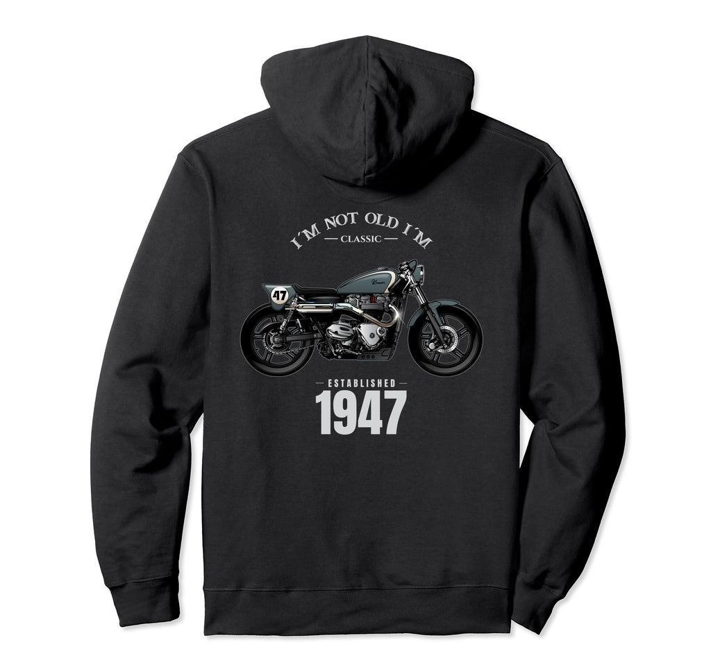 77Th Birthday Gift Motorcycle Hoodie - Aesthetic Graphic for Adults - T-Shirt, Sweatshirt, Hoodie