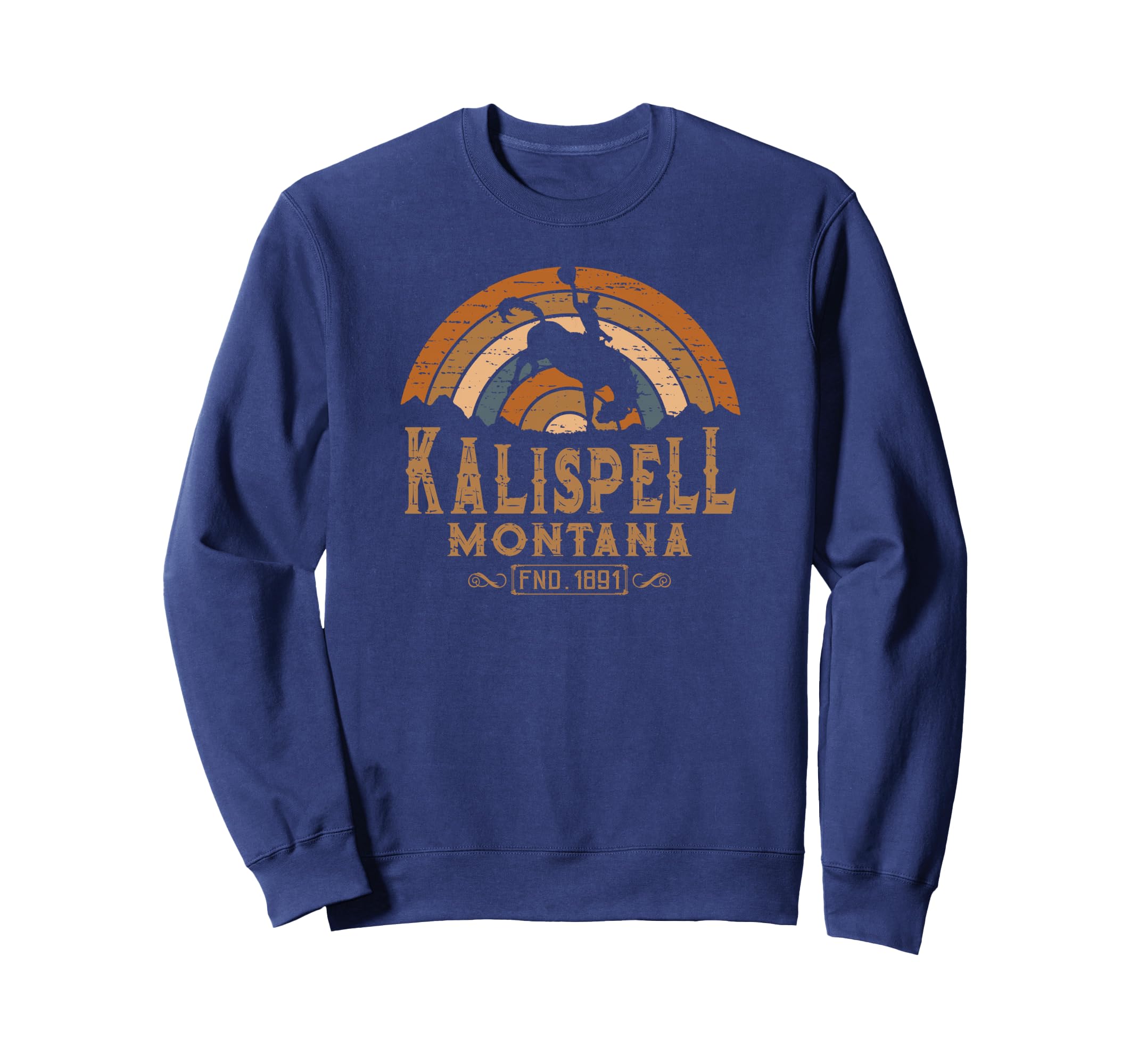 Kalispell Montana Mt Rodeo Cowboy Sweatshirt - Minimalist Print Unisex - T-Shirt, Sweatshirt, Hoodie