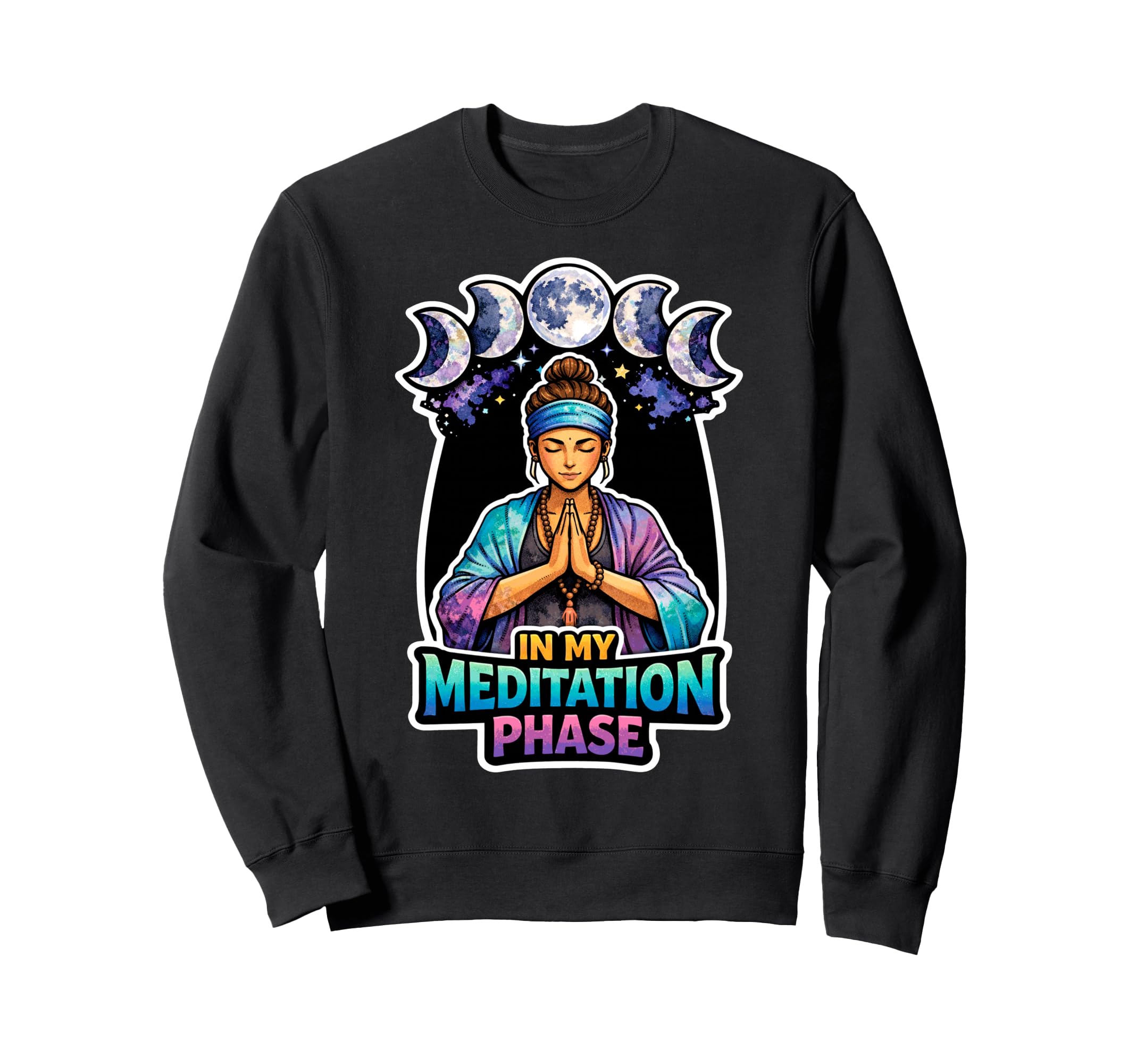 Moon Meditation Lunar Mindfulness Sweatshirt - Fun Novelty Design Unisex - T-Shirt, Sweatshirt, Hoodie
