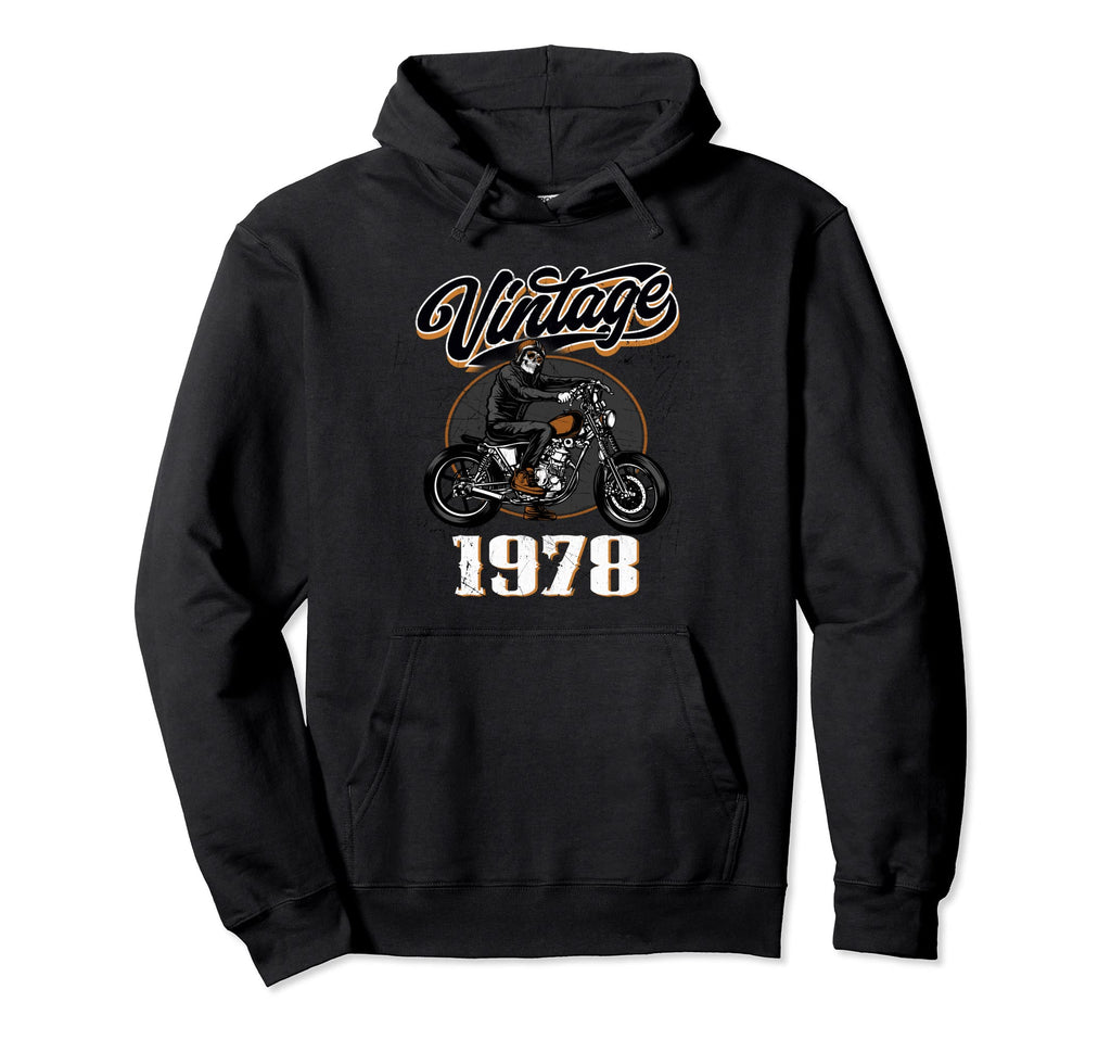 1978 Born 1978 44Th Biker Motorcycle Hoodie - Aesthetic Graphic Men Women - T-Shirt, Sweatshirt, Hoodie