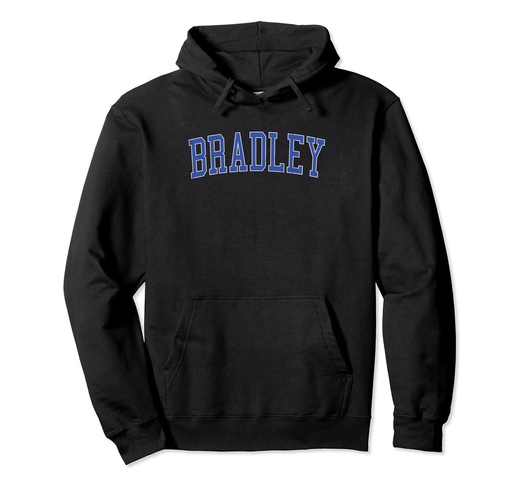 Bradley Il Distressed Blue Varsity Hoodie - Graphic Print for Adults - T-Shirt, Sweatshirt, Hoodie