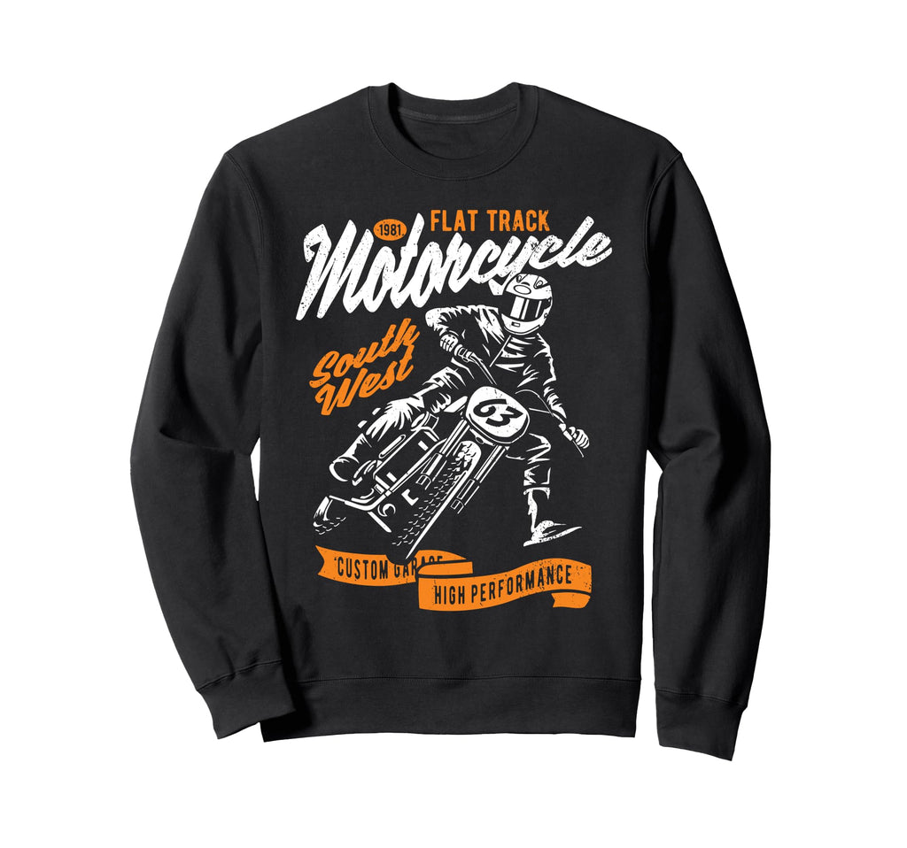 Flat Track Motorcycle Race Sweatshirt - Novelty Apparel for Adults - T-Shirt, Sweatshirt, Hoodie