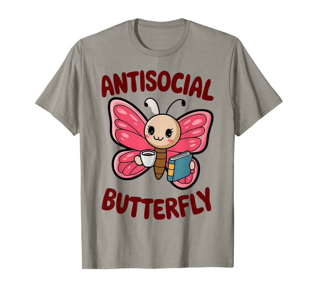 Groovy Anti Social Butterfly Ironic T-Shirt - Custom Art Print for Adults - T-Shirt, Sweatshirt, Hoodie