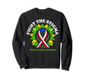 Fight Stigma Usa Flag Ribbon Sweatshirt - Casual Everyday Wear Unisex - T-Shirt, Sweatshirt, Hoodie