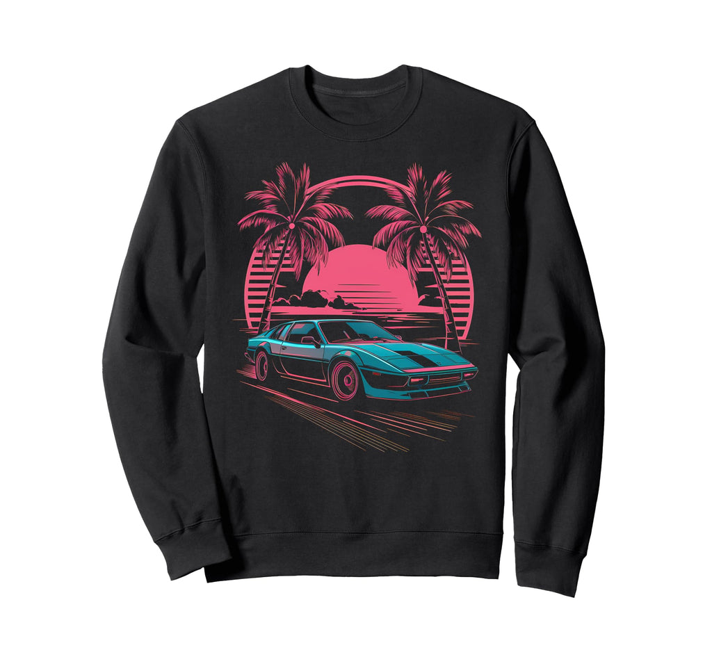 Synthwave Supercar Retrowave Sweatshirt - Casual Everyday Wear Men Women - T-Shirt, Sweatshirt, Hoodie