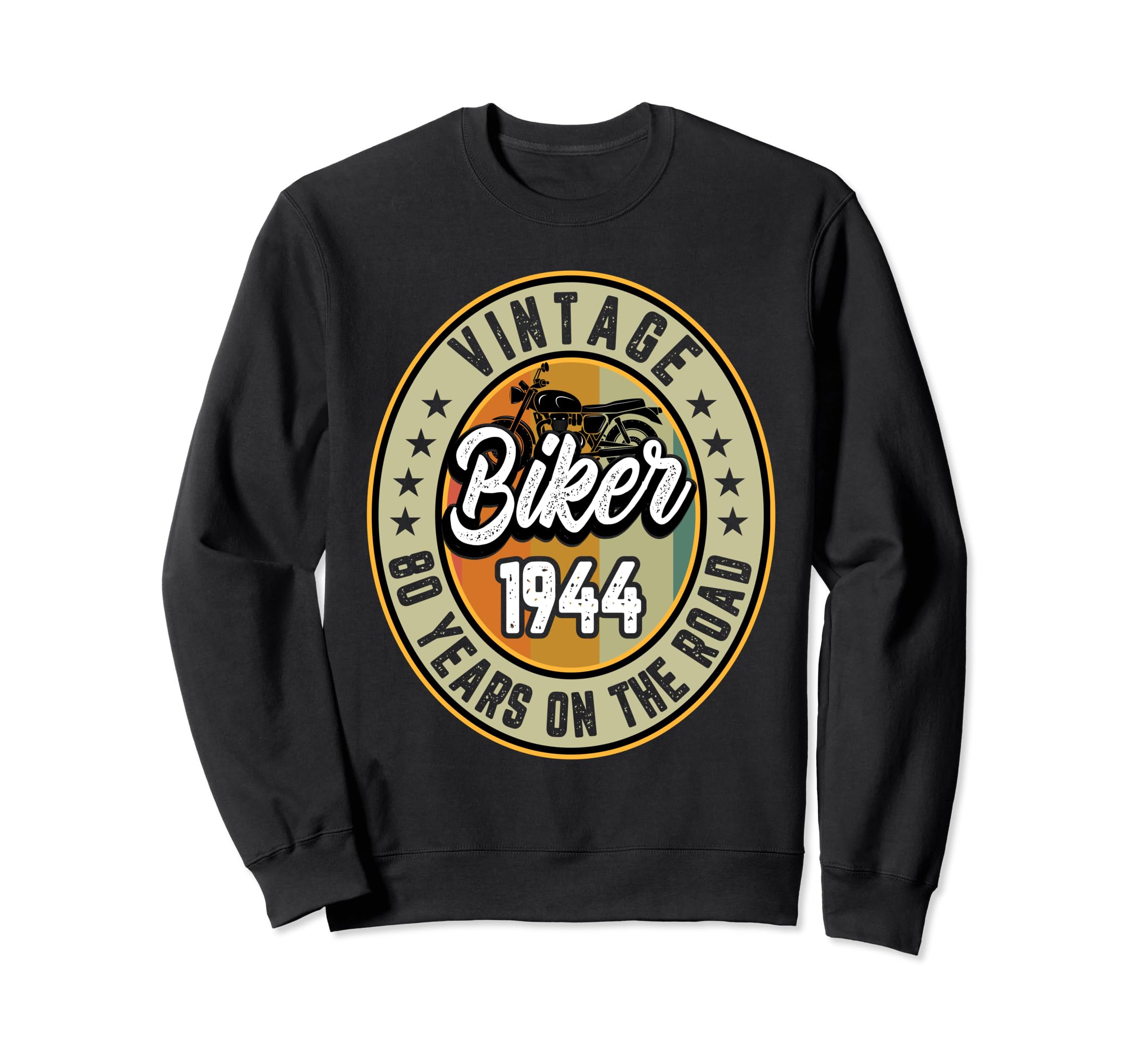 80Th Biker Birthday Gifts Motorcycle Sweatshirt - Unique Graphic Unisex - T-Shirt, Sweatshirt, Hoodie