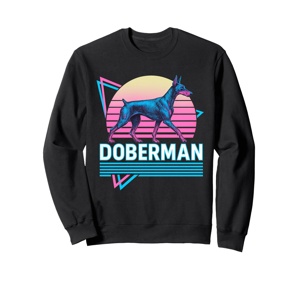 Doberman Pinscher Synthwave Aesthetic Sweatshirt - Streetwear Style Unisex - T-Shirt, Sweatshirt, Hoodie