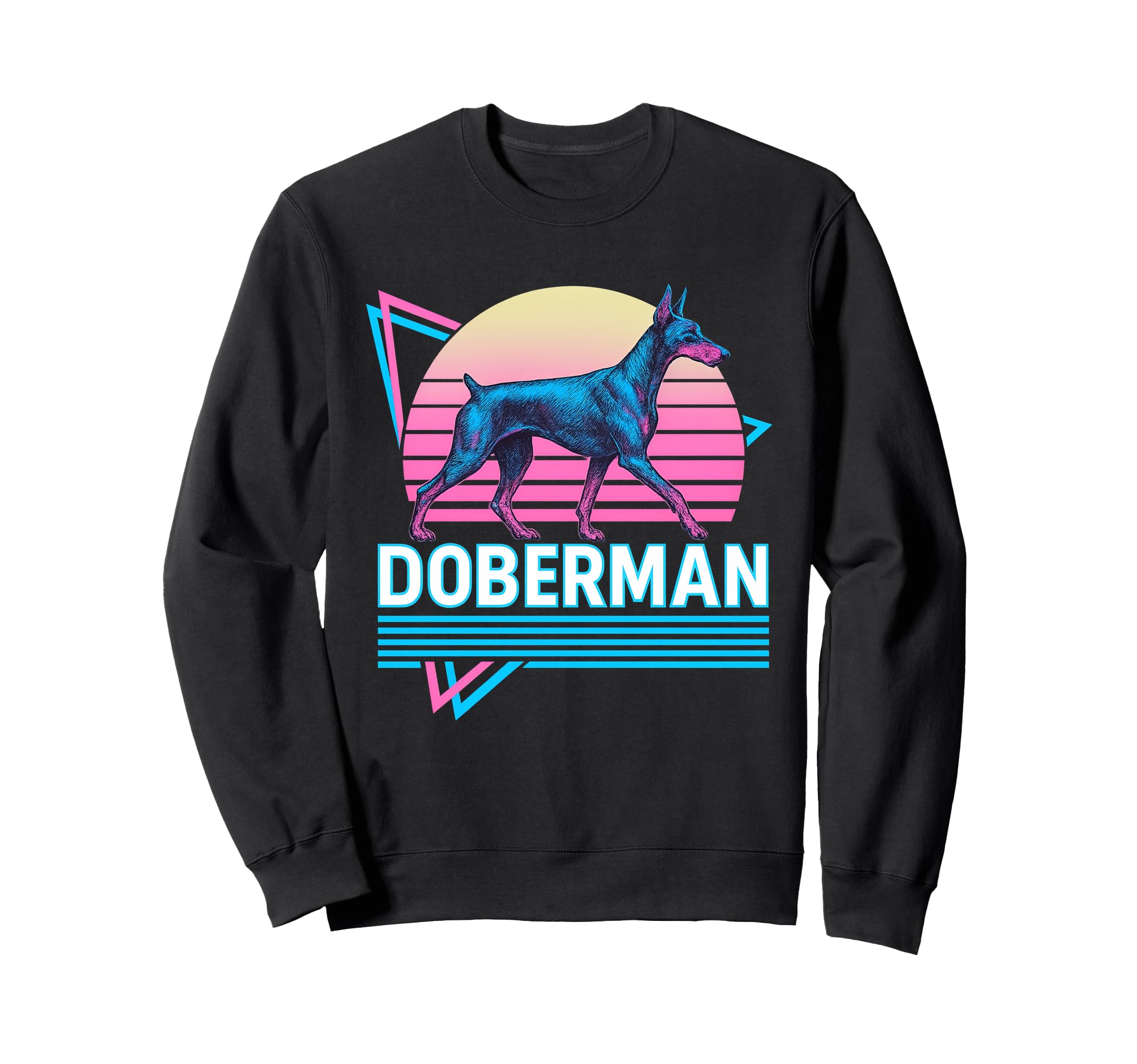 Doberman Pinscher Synthwave Aesthetic Sweatshirt - Streetwear Style Unisex - T-Shirt, Sweatshirt, Hoodie