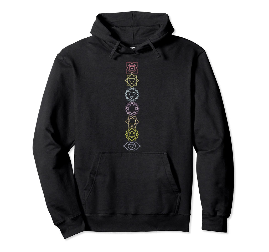 Seven Chakras Spiritual Meditation Hoodie - Novelty Apparel Men Women - T-Shirt, Sweatshirt, Hoodie