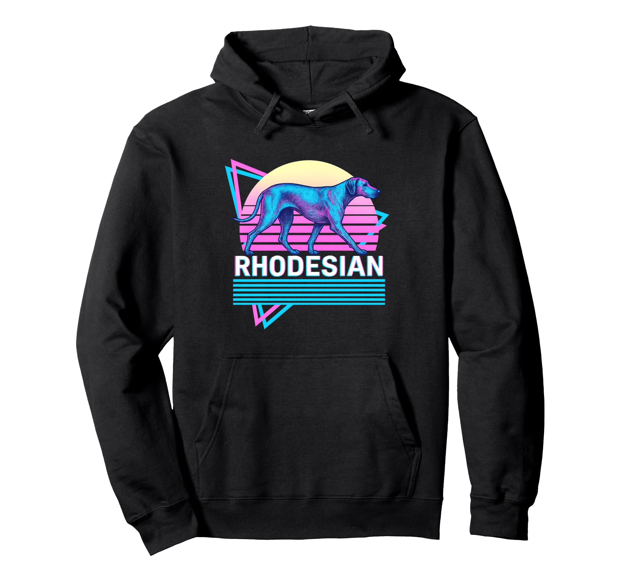 Rhodesian Ridgeback Synthwave Hoodie - Streetwear Style Men Women - T-Shirt, Sweatshirt, Hoodie