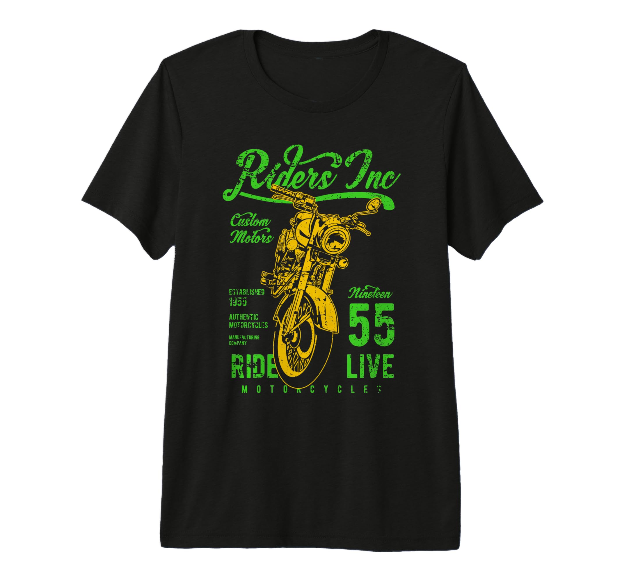 Riders Inc 1955 Motorcycle Distressed T-Shirt - Streetwear Style Unisex - T-Shirt, Sweatshirt, Hoodie