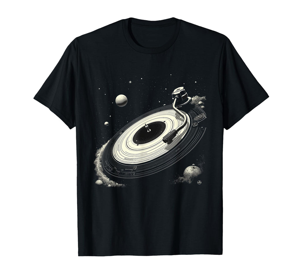 Space Dj Shirts Solar System Vinyl T-Shirt - Fun Novelty Design Unisex - T-Shirt, Sweatshirt, Hoodie