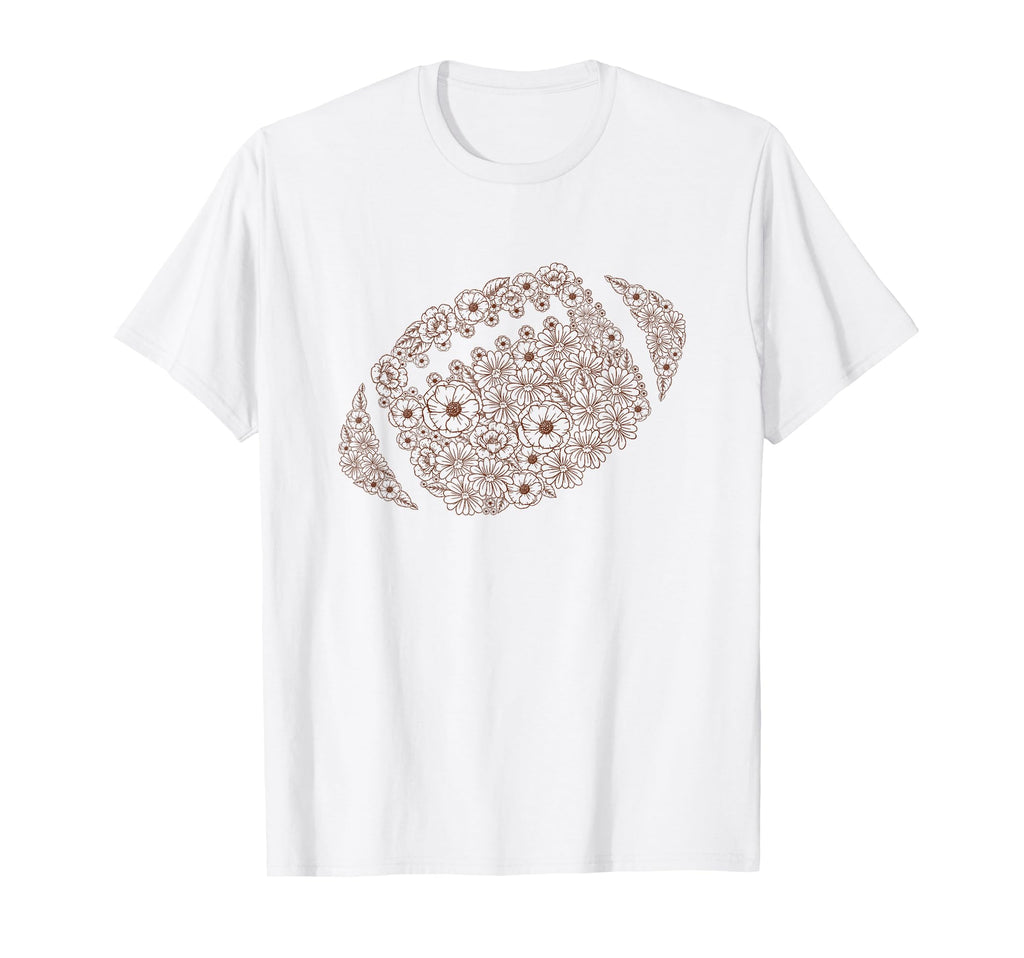 Floral Football Flower Pattern Fans T-Shirt - Trendy Graphic for Adults - T-Shirt, Sweatshirt, Hoodie
