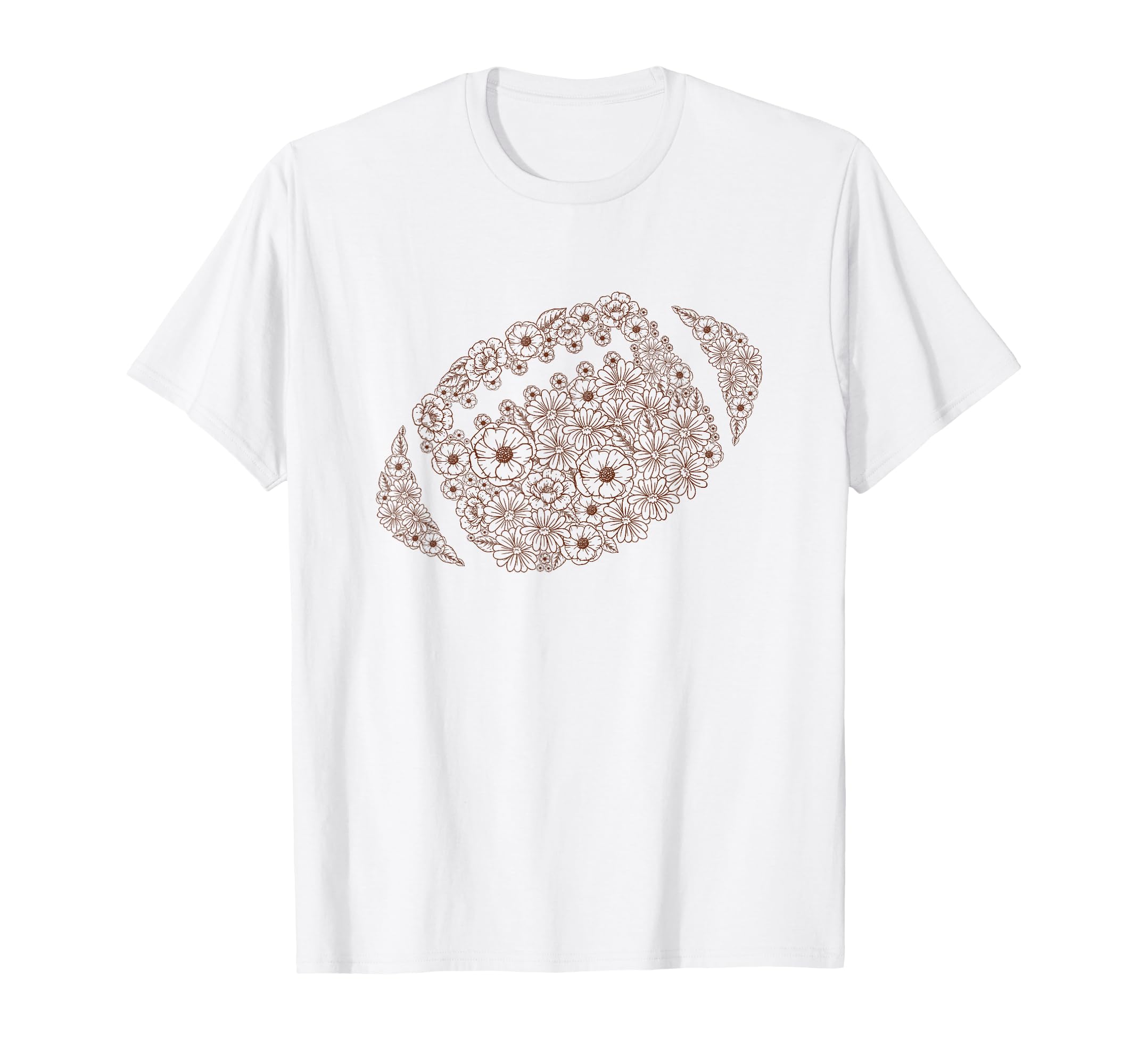 Floral Football Flower Pattern Fans T-Shirt - Trendy Graphic for Adults - T-Shirt, Sweatshirt, Hoodie