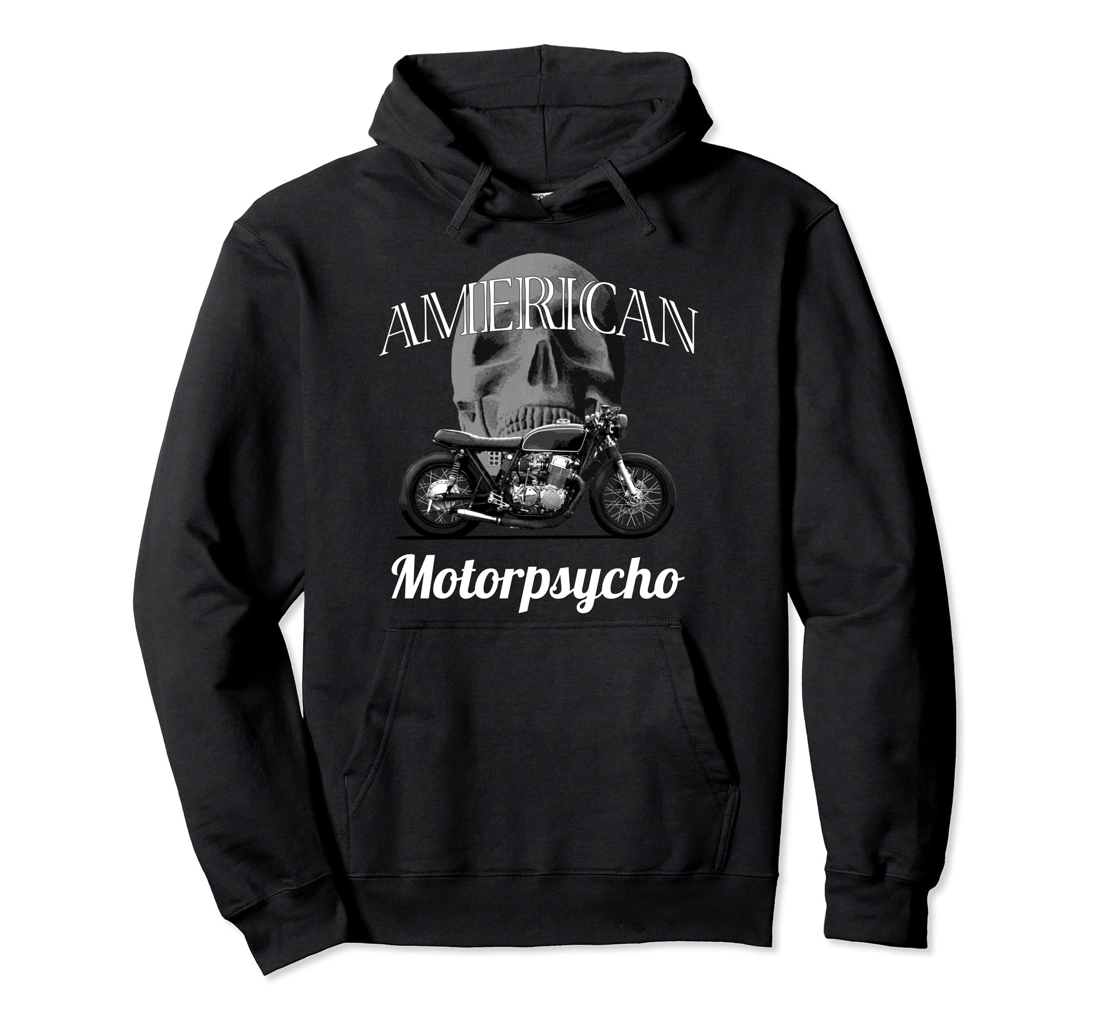 Halloween American Motorcycle Cafe Racer Hoodie - Graphic Print for Adults - T-Shirt, Sweatshirt, Hoodie