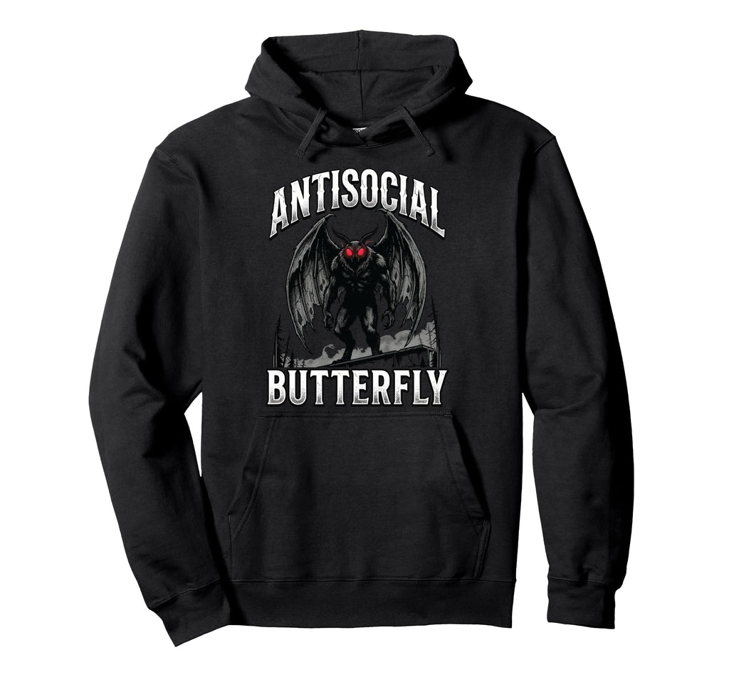 Antisocial Butterfly Hoodie - Minimalist Print Men Women - T-Shirt, Sweatshirt, Hoodie