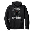 Antisocial Butterfly Hoodie - Minimalist Print Men Women - T-Shirt, Sweatshirt, Hoodie