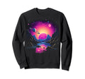 Vaporwave Solar System 80S Sweatshirt - Minimalist Print for Adults - T-Shirt, Sweatshirt, Hoodie