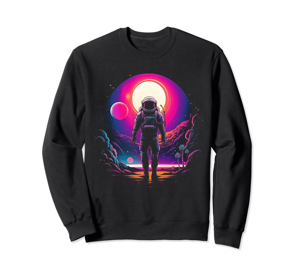 Synthwave Astronaut Cyberpunk 80S Sweatshirt - Aesthetic Graphic Unisex - T-Shirt, Sweatshirt, Hoodie